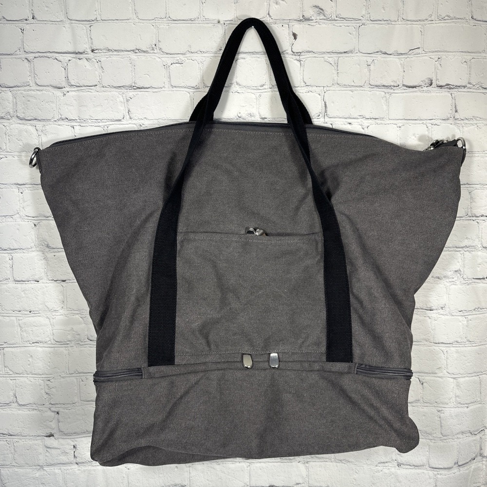 LO & SONS Catalina Deluxe Large Gray Tote Weekender Travel Bag Canvas Carry All